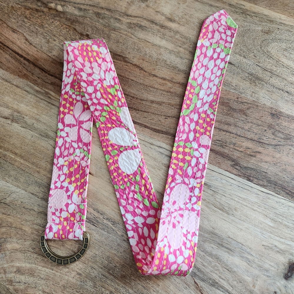 J Crew Pink Floral Fabric Belt Small/Medium